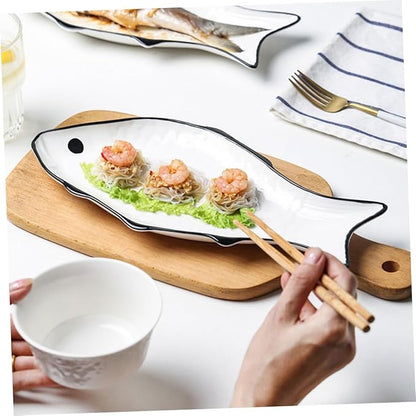 Fish Steaming Plate Small Ceramic Steamer Dish for Healthy Cooking for Microwave Use for Serving Delicious Seafood and Appetizers