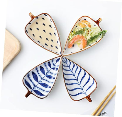 Cabilock 3pcs Food Serving Plate Sauce Dipping Dishes Seasoning Dish Snack Food Plates Random Style