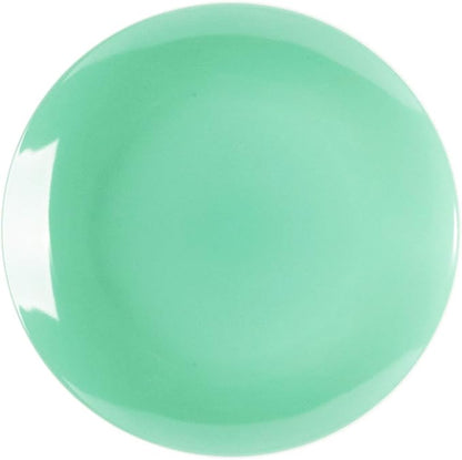 Stoneware Coupe Shape 12pc Dinnerware Set, Outside White + Inside Teal