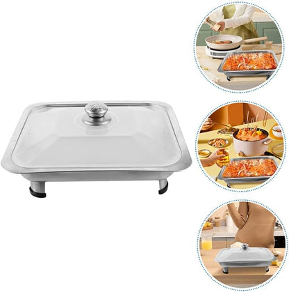 Alipis 430g Versatile Stainless Steel Serving Tray Legs Lunch Tray for Buffet Foods Holder