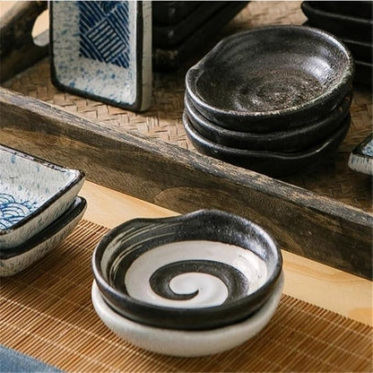 Appetizer Plates Snack Bowls,Ceramic Dipping Bowls, Small Spice Bowl,Dishes Sauce Dishes for Sushi,Sauce,Snack and Soy for Condiment
