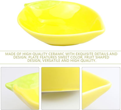 Elegant Ceramic Lemon Shaped Appetizer Plate Snacks Fruit Salad Desserts Mixing Bowls Food Serving Tray for Home Kitchen