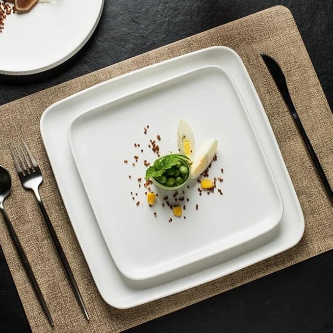 Dinner Plates Black White Steak Dinner Plate Simple Ceramic Frosted Tableware Western Tableware In The Kitchen European Style Dessert Cake Pan Party Supplies(A)