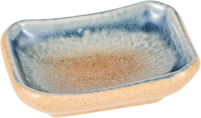 Ebros Gift Artistic Blue River Ao Nagashi Collection Dinnerware Serveware Kitchenware Set Asian Japanese Restaurant Supply (Pack Of 6 Rectangle Condiment Sauce Dishes 2oz)