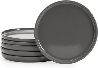 Cutiset 8in Dinner Plate, Set of 6 Brown Blue (Brown, 8in)