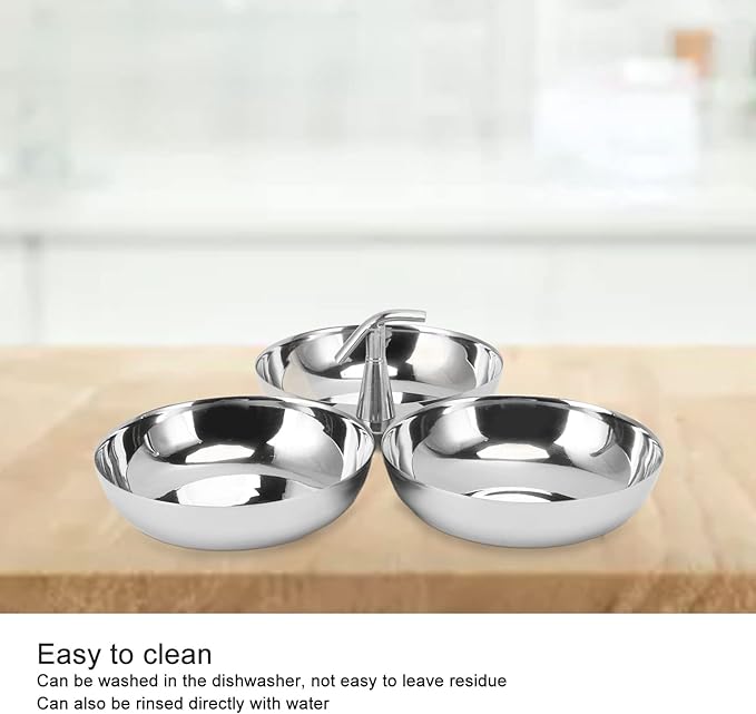 304 Stainless Steel Serving Plate, 3 IN 1 Fruit Bowl Snack Plate, Reusable Dessert Plates, Fruit Plate for Fridge, Simple Snack Tray, Portable Serving Tray for Home Kitchen Party(Mg/dL)
