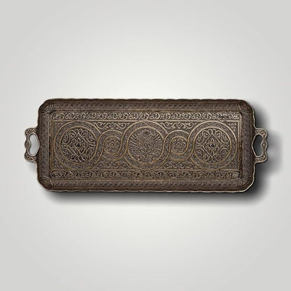 Alisveristime Turkish Ottoman Coffee Tea Beverage Serving Rectangle Tray (Small Tray) (13 INC*5.5 INC) (Autentic)