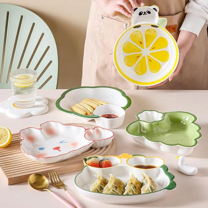 Multi Purpose Appetizer Ceramic Tray Vinegar Bowl Elegant Sushi Cookie Serving Dishes Dipping Sauce Plate for Dumplings French Fries Snacks Homes Restaurants Design Sense Souvenirs