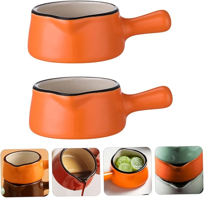 Healifty 2Pcs Flavor Dishes Appetizer Plates for Dipping Sauces Seasoning Containers Capacity Cute Design for Condiments Easy to Clean