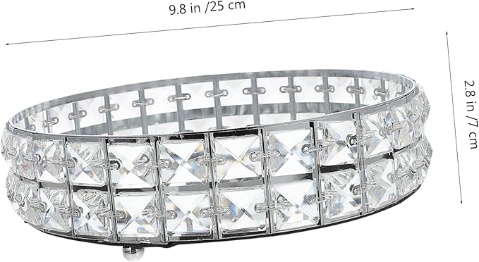 Decorative Tray Round Serving Tray Mirror for Home Decorative Round Platter Silver