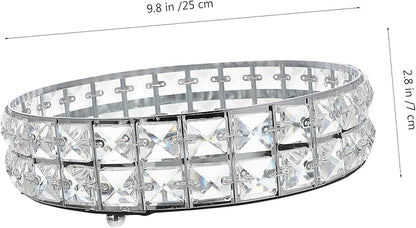 Decorative Tray Round Serving Tray Mirror for Home Decorative Round Platter Silver