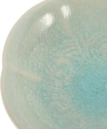 Elegant Pattern Ceramic Plate Dessert Appetizer Serving Smooth Surface for Home Restaurant