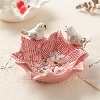 Appetizer Plates Jewelry Key Storage Tray Home Living Room Desktop Tray Ceramic Snack Plate Cheap Plates(B)