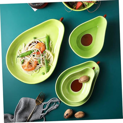 Avocado Shape Ceramic Plate Charcuterie Food Items Appetizer Serving Tray