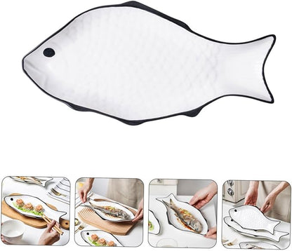 Ceramic Fish-shaped Steaming Dish Medium Smooth Surface for Serving Fish and Desserts Restaurants