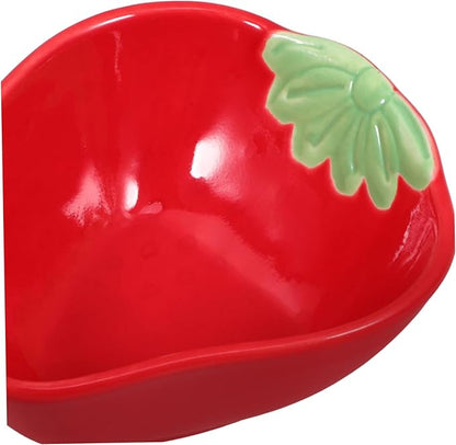 LIFKOME Ceramic Dipping Sauce Plate Multi-functional Appetizer Dish for Sauces Snacks and Seasonings Lightweight and Stylish Strawberry Bowl for Food Presentation
