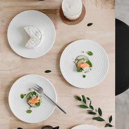 Ceramic cutlery salad bowl Appetizer Plate Ceramic Snack Plate Pastry Plate Snack Plate Fruit Plate Unique White Plate Cake Plate Coaster Set Tableware small bowl (Color : A)