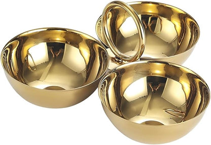 Versatile and Easy to Clean Stainless Steel Serving Trays for Appetizers and Fruit Plates for Parties, Gold