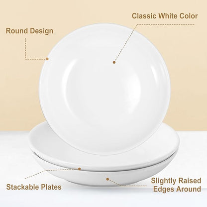 16 Pcs Ceramic Appetizer Plates, 6 Inch White Dessert Plates, Small Porcelain Plate for Appetizers, White Round Salad Plate for Cake Bread Ice Cream Snacks, Microwave Dishwasher & Oven Safe