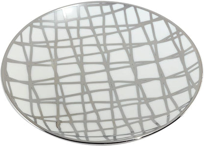 Certified International Matrix Silver Plated 6" Luncheion/Canape Plates Set of 6 Assorted Designs