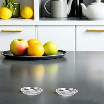 BETOOKY 20pcs Tea Bag Dish Round Stainless Steel Plates Holder for Tea Pot Drip Catcher Serving Tray for Snacks Party and Festive Use