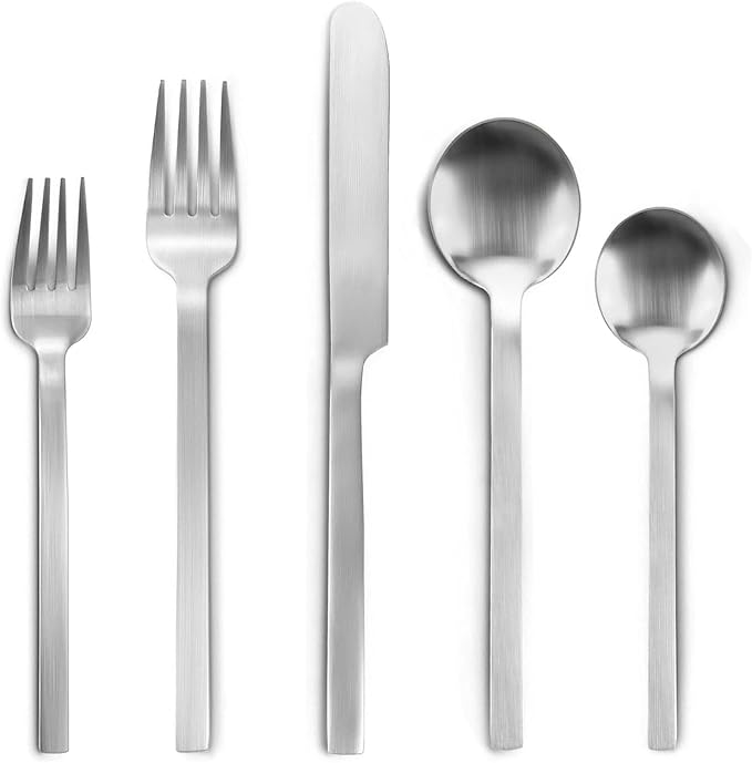 Silverware Set, LAZAHOME 40-Piece Flatware Cutlery Set Service for 8, Stainless Steel Kitchen Utensil Set, Spoons And Forks Set, Matte Finished, Dishwasher Safe