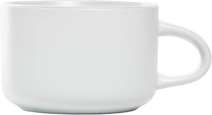 10 Strawberry Street Wazee Matte 4.75"/22 oz Oversized Mug, Set of 6, White