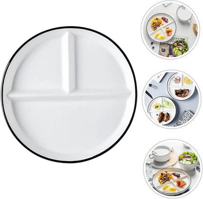 ABOOFAN Ceramic Divided Plate for Adults Stylish Food Tray with Rim Multi Functional Dish for Salads Desserts and Appetizers for Home Parties and Picnics