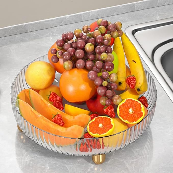 Zerodeko Double Layer Draining Tray for Fruits and Vegetables Multi-purpose Kitchen Serving Tray Design for Home Decoration and Storage