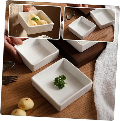 2pcs Multipurpose Square Dessert Bowl Snack Storage Plates for Sauces Dipping and Appetizers Lightweight Kitchenware for Home Restaurant Parties