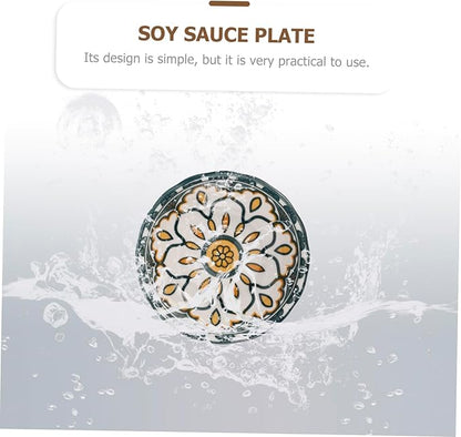 Mobestech 1pcs Ceramic Sauce Dish Set Elegant Porcelain Appetizer Plates for Sushi Dipping Condiment Serving and Flavor for Family Gatherings and Restaurants