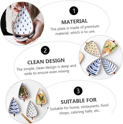 Cabilock 3pcs Food Serving Plate Sauce Dipping Dishes Seasoning Dish Snack Food Plates Random Style