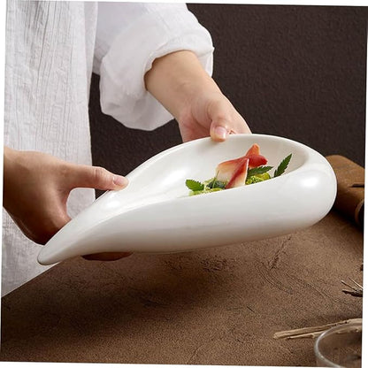 ABOOFAN Ceramic Food Plate Irregular Serving Dish with Design for Appetizers Desserts and Fruits Easy to Clean for Home Restaurant Use