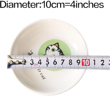 4pcs Ceramics Cat Dinner Plate Seasoning Dishes Sushi Dipping Bowl Appetizer Plate Dessert Plate,Home Decoration