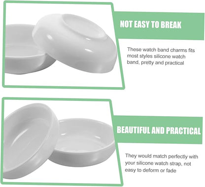 GLEAVI 6pcs Round White Ceramic Dipping Sauce Plates for Appetizers and Seasonings Elegant Small Condiment Dishes for Ketchup Vinegar and Salad Dressings