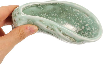 Kichvoe Oyster Shell Plate Elegant Ceramic Serving Dish for Appetizers Desserts Snacks Smooth Dishwasher Safe for Parties Gatherings Restaurants Decorative Food Container