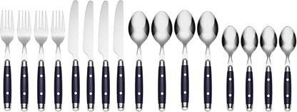 Cambridge Silversmiths, Blue, Jubilee Flatware, Service for 4, 16 Piece Set, Dorm Room Essentials, First Apartment