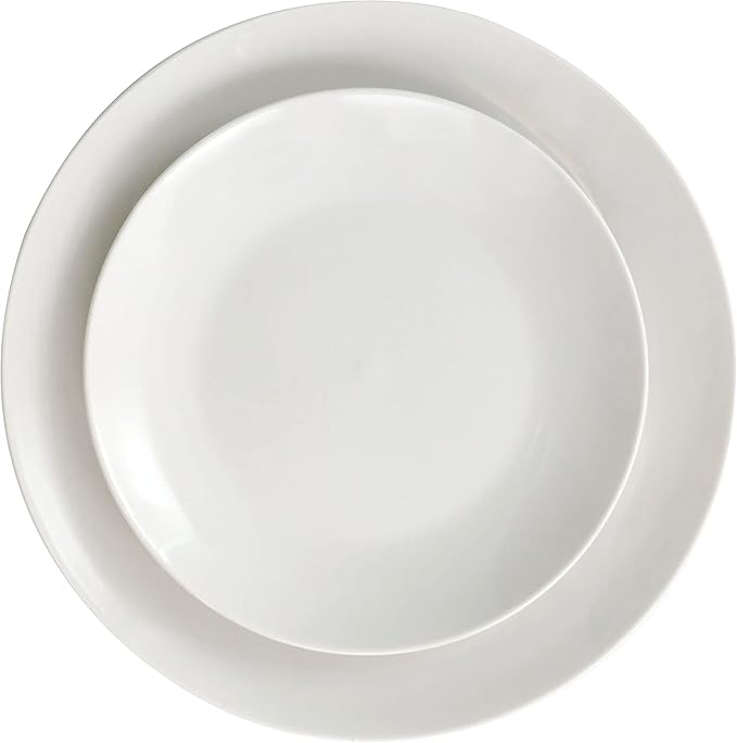 Elama Camellia 16 Piece Porcelain Double Bowl Dinnerware Set
