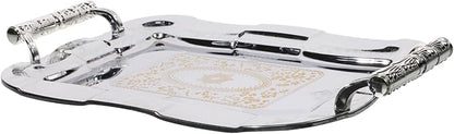 Unomor Elegant Stainless Steel Serving Tray Capacity Fruit Plate Versatile Desktop Fruit Tray Ktv Restaurant Dessert Serving Dish