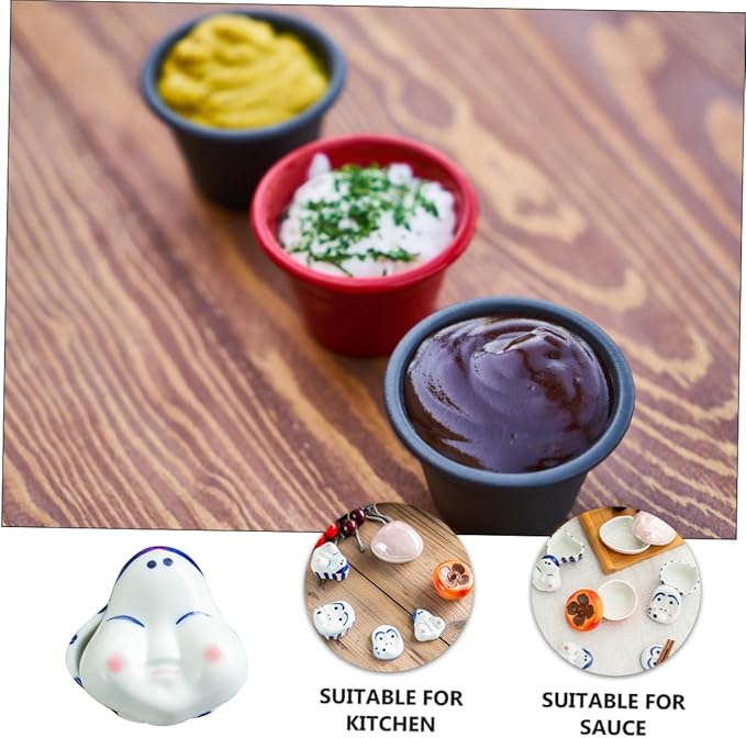 PRETYZOOM Japanese Bowl Ceramic Sauce Dish Dipping Bowl Appetizer Plate Seasoning Sauce Plate Kitchen Supply