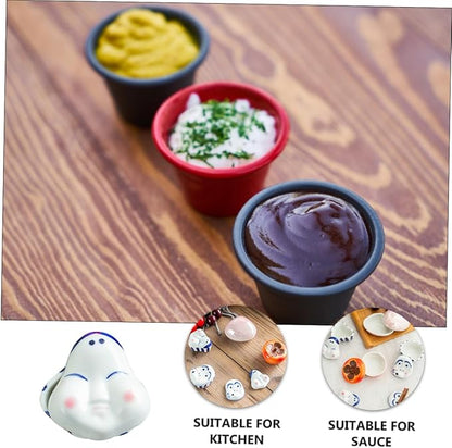 PRETYZOOM Japanese Bowl Ceramic Sauce Dish Dipping Bowl Appetizer Plate Seasoning Sauce Plate Kitchen Supply