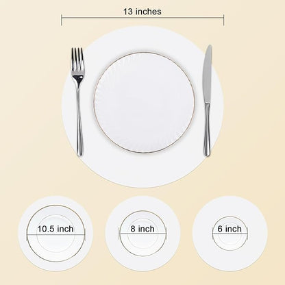 SHACOS 100 PCS Round Paper Placemats 13 inch Disposable Paper Place Mats for Dinner Wedding Birthday Party Festival Table Decoration Indoor Outdoor, White (Pack of 2)