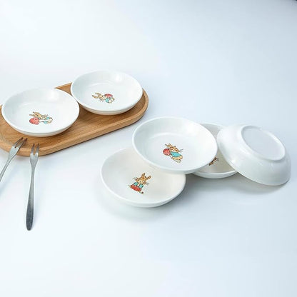 SOCOSY Super Cute Cartoon Animal Pattern Ceramic Sauce/Seasoning/Sushi Soy Dipping Bowl/Appetizer Plates/Serving Dish for Kitchen Home (Set of 6) - Corgi