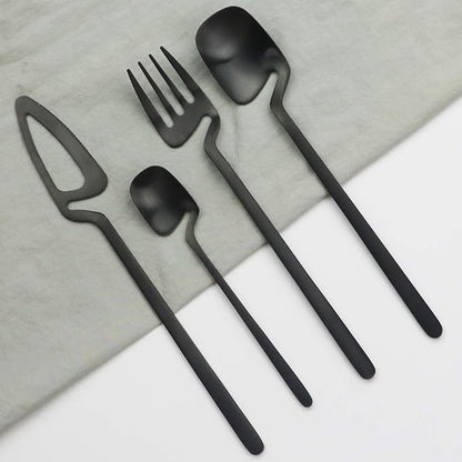 18/10 Stain Flatware Serving Set Silverware Set 304 Stainless Steel Flatware Cutlery Set| 16-Piece Adaline Royal Modern Matte Finish|Christmas Birthday Wedding Gift (4 colors)