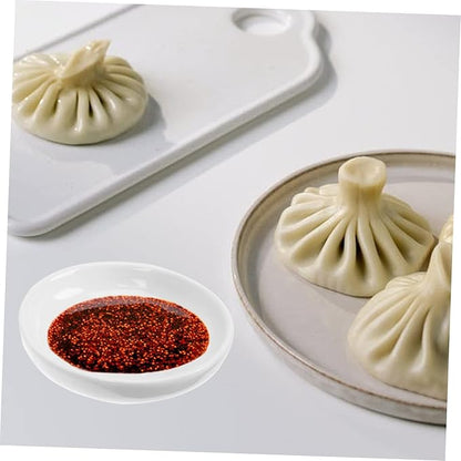 LIFKOME 3pcs Kitchen Snack Plates Ceramic Seasoning Dishes for Dipping Sauces Appetizers and Condiments Practical Spice Serving Tray for