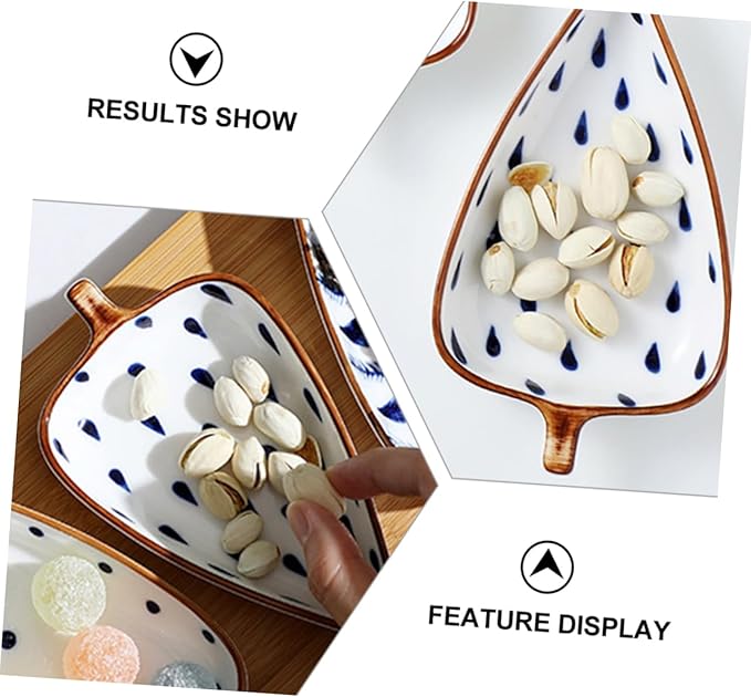 Mikinona Leaf-shaped Mini Serving Dish Creative Japanese Style Ceramic Appetizer Plate for Dips Sauces and Snacks Easy to Clean Unique Design for Home Restaurant Use