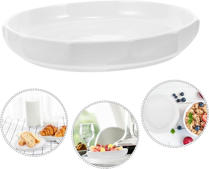 Mikinona Ceramic Serving Plate with Unique Leaf Design Kitchen Porcelain Dish for Elegant Dining Versatile for Restaurants and Home Use for Appetizers and Main Courses