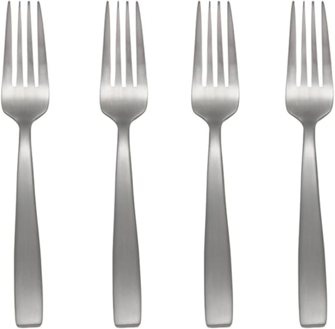 Oneida Everdine Everyday Flatware Dinner Forks, Set of 4, 18/0 Stainless Steel, Silverware Set