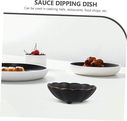 Cabilock 3.5 Trim Ceramic Seasoning Sauce Plate Mini Appetizer Tray Elegant Tableware for Dips Snacks and Desserts for Gatherings and Entertaining