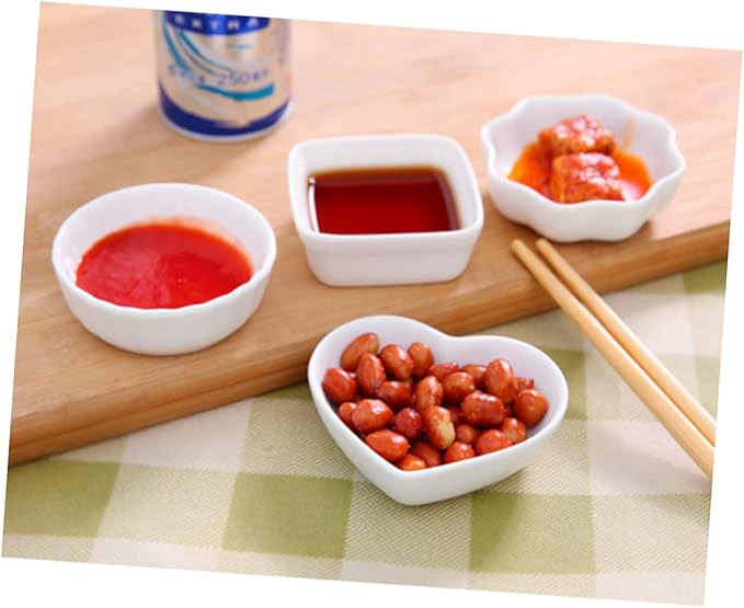 2pcs Square White Ceramic Dishes Japanese Style Porcelain Dipping Sauce Plates for Condiments Dressings and Appetizers Lightweight and Stackable Kitchen Seasoning Bowls
